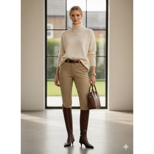 Riding Sport Tan Equestrian Breeches Knee Patch English Horse Riding Pants Sz 26